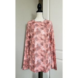 Gillz Women’s Size XL Seabreeze Shirt Dusty Pink Hook Grunge AOP UPF 50+ NWT